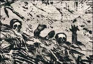 Buried alilve, etching by Otto Dix