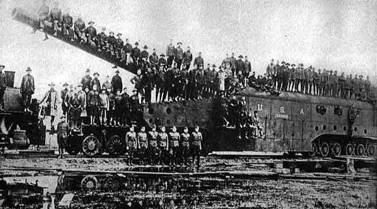 American railroad artillery unit in France