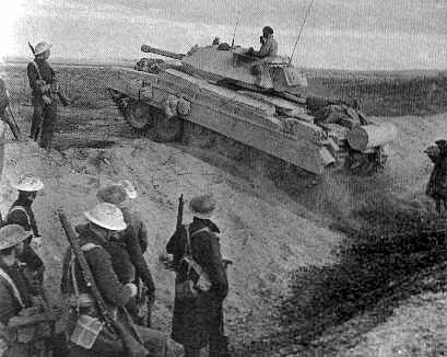 British Troops advance through the Iraqi desert, 1941