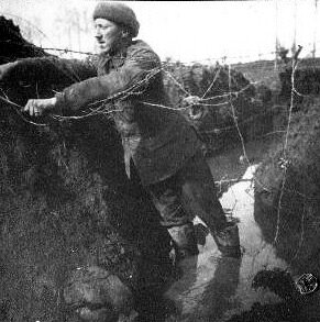 Australian soldier in trench