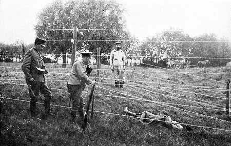 Electric high voltage wire between Belgium and Netherlands, Great War