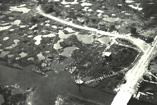 The road to Zonnebeke during the battle